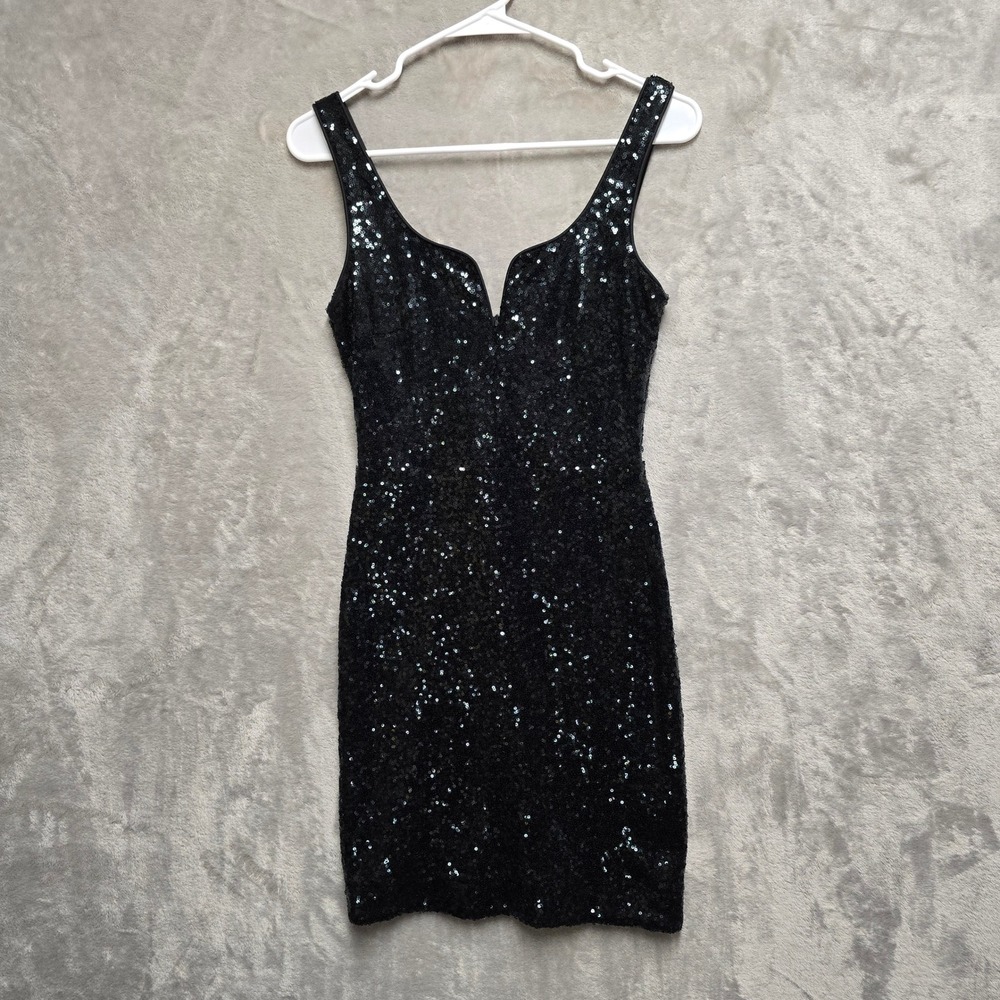 Black Sequin Mini Dress